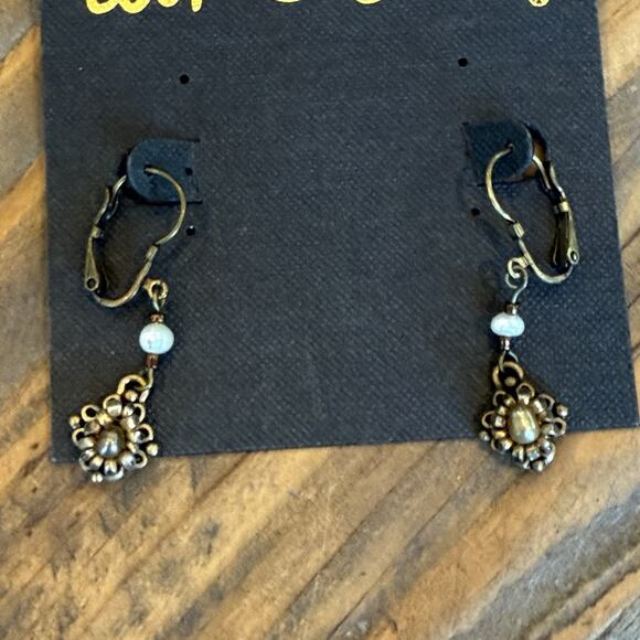 Silver Tone Hoop & Freshwater Pearl Pierced Earring Lot Cookie Lee - Picture 4 of 6